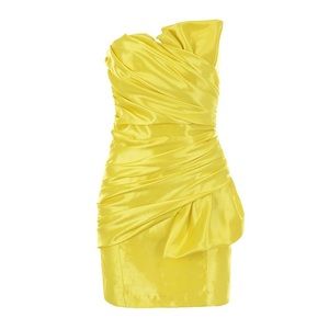 Yellow Satin Dress